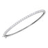 14K White Gold Diamond Single Row Bangle Bracelet 2.00 Cttw