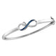 Sterling Silver Womens Round BlueDiamond Infinity Bangle Bracelet 1/20 Cttw