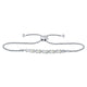Sterling Silver Diamond X and O Bolo Bracelet 1.00 Cttw
