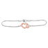 Sterling Silver Diamond Double Heart Fashion Bracelet 1/20 Cttw