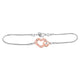 Sterling Silver Diamond Double Heart Fashion Bracelet 1/20 Cttw