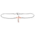Sterling Silver Diamond Cross Fashion Bracelet 1/12 Cttw