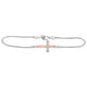 Sterling Silver Diamond Horiztonal Cross Fashion Bracelet 1/12 Cttw