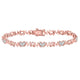 Rose-tone Sterling Silver Diamond Mom Mother Bracelet 1/6 Cttw