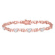 Rose-tone Sterling Silver Diamond Mom Mother Bracelet 1/20 Cttw
