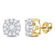 10K Yellow Gold Round Diamond Stud Earrings 5/8 Cttw