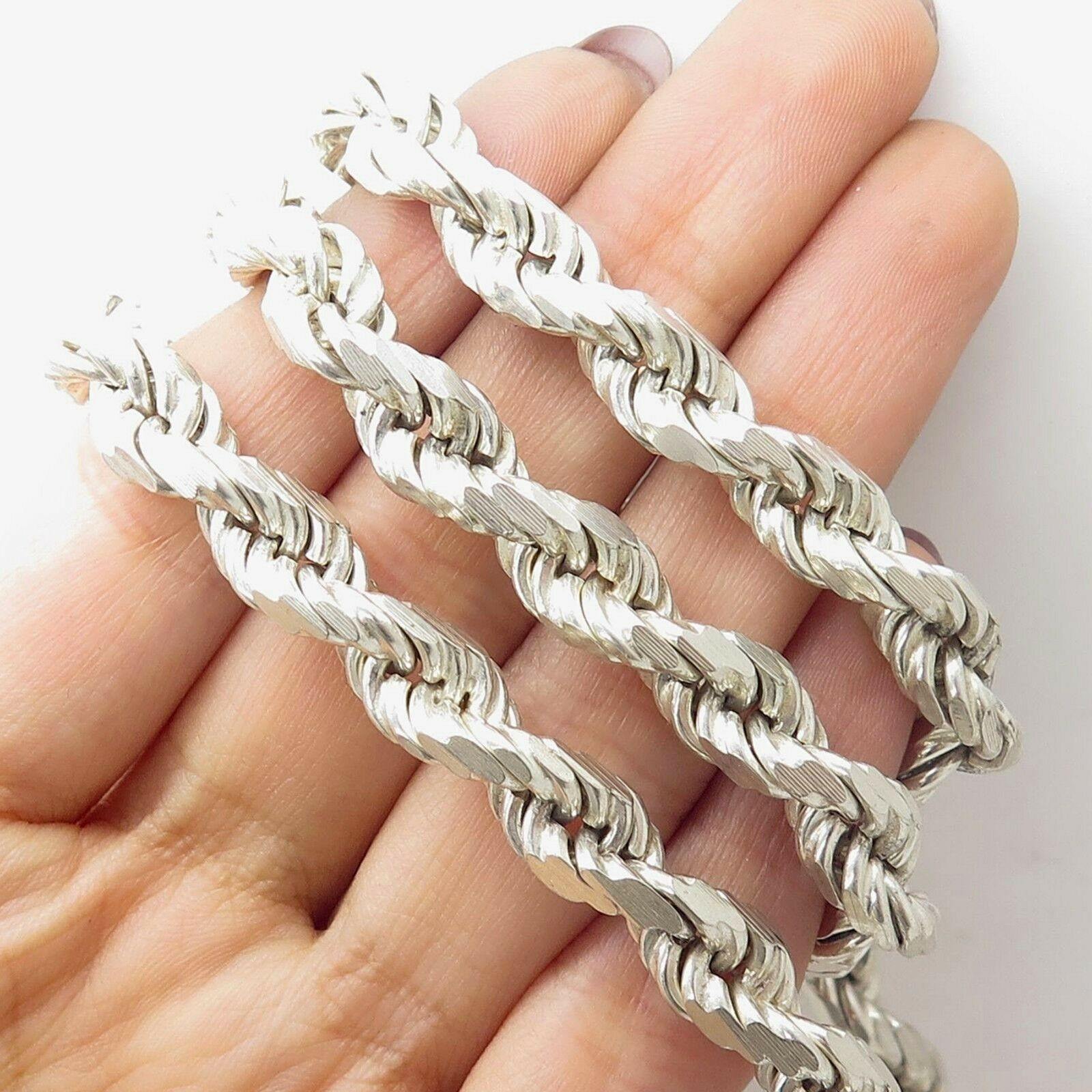 925 Sterling Silver Rope Chain, Silver Chain, Chain Necklace for