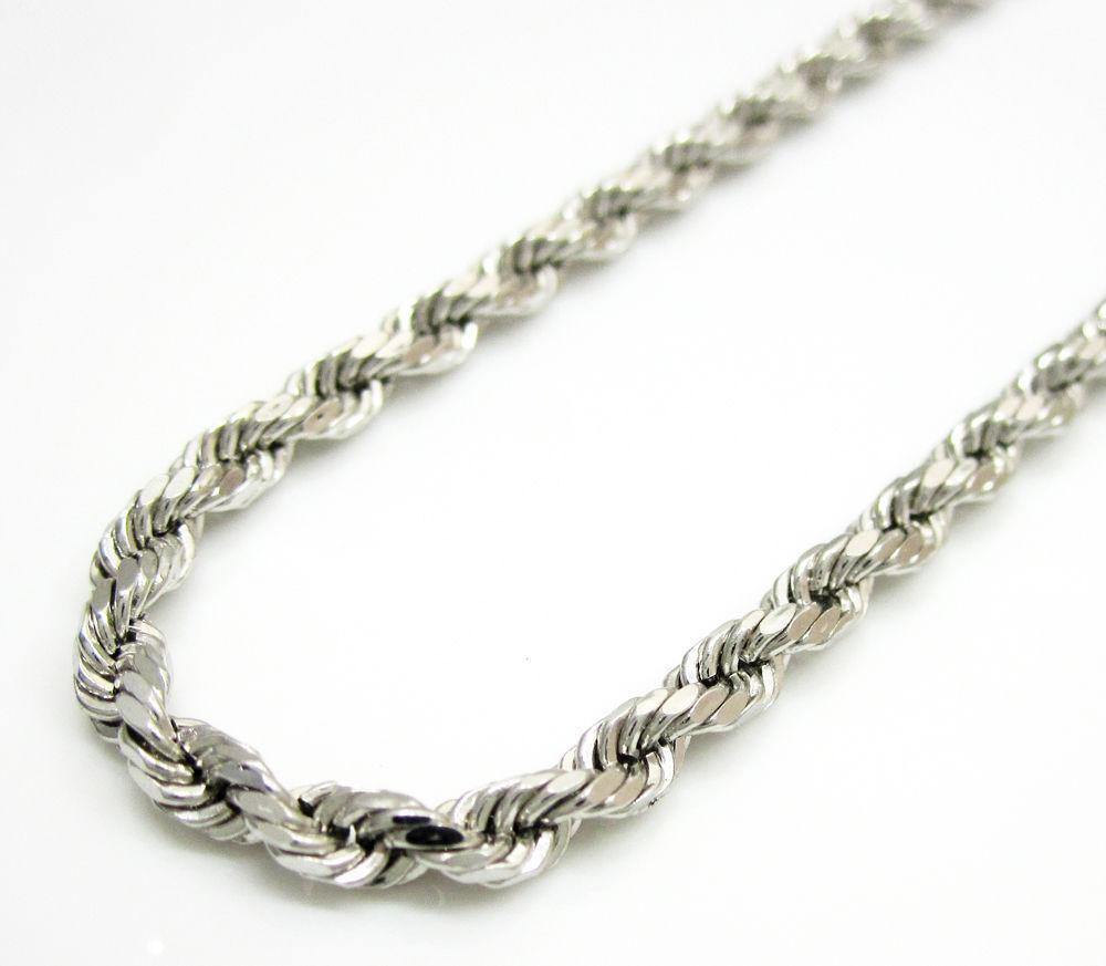 White gold hotsell rope chain 5mm