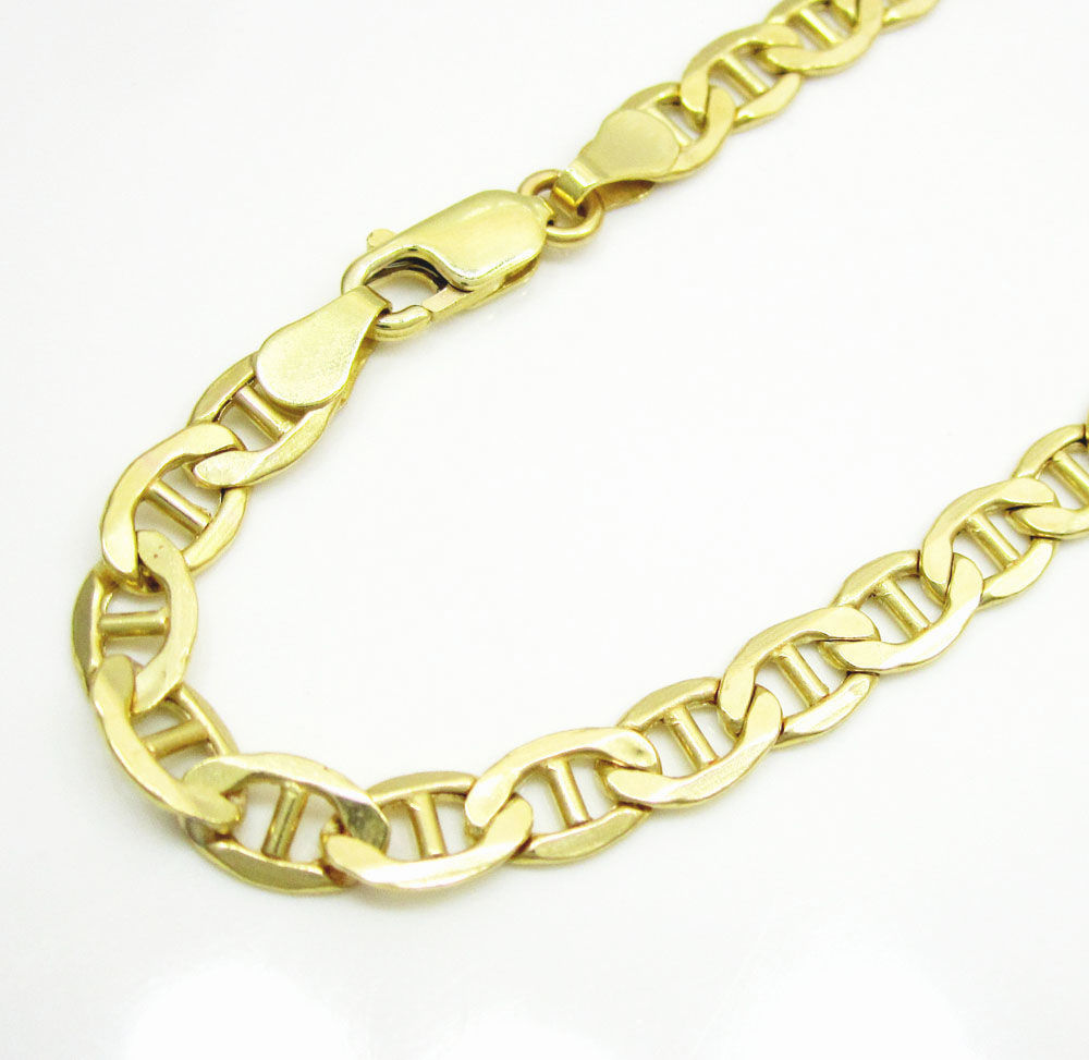 10K Yellow Gold Flat Mariner Chain 3MM GA Gold Americas