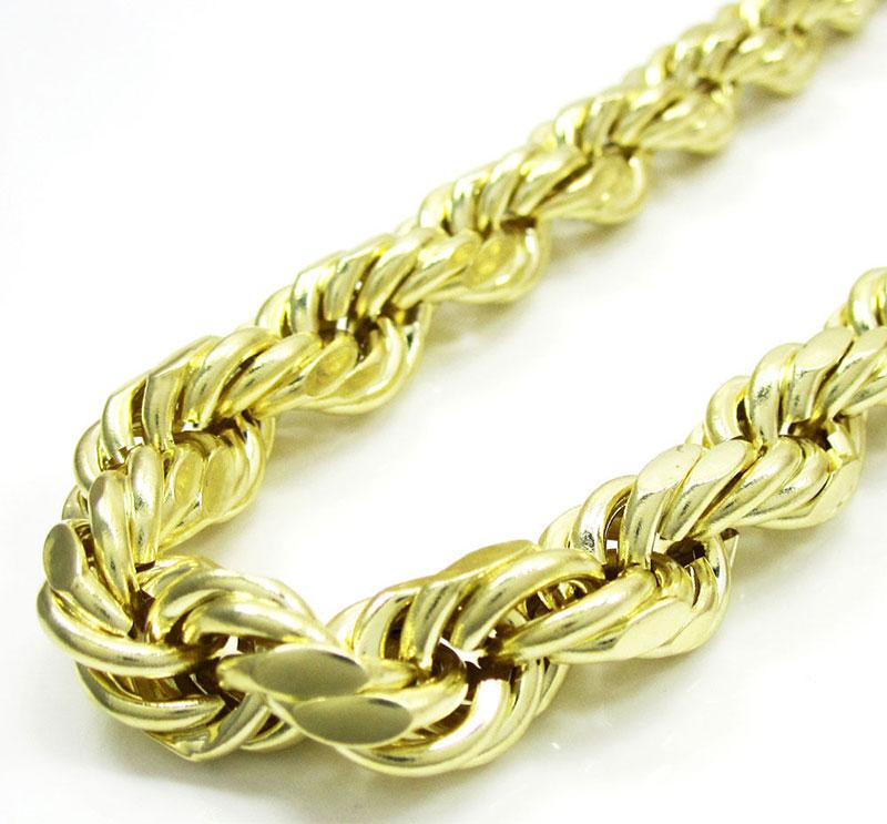 14K Yellow Gold Solid Rope Chain 22MM GA Gold Americas