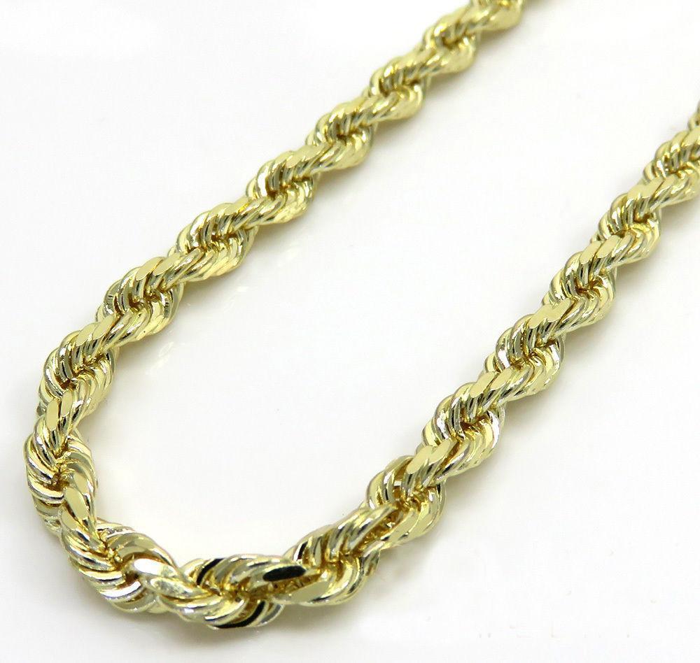 Mens gold diamond cut on sale rope chains