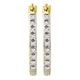 10K Yellow Gold Round Diamond Slender Single Row Hoop Earrings 1/8 Cttw