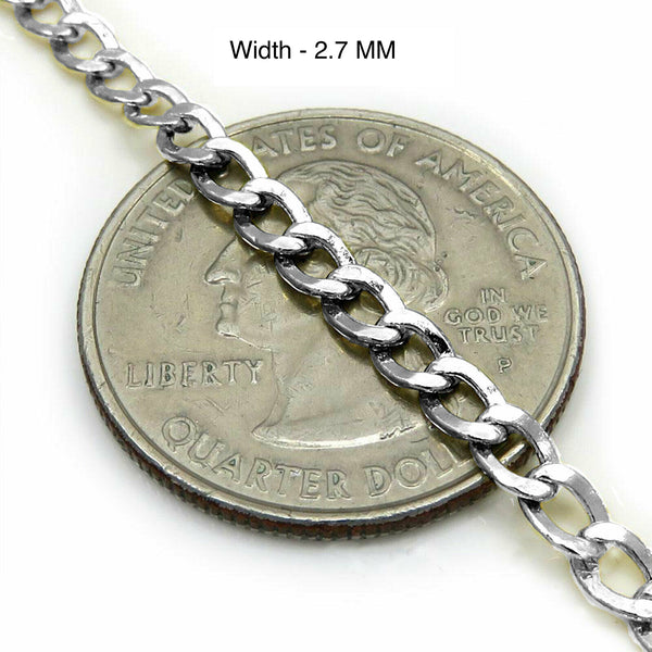 14K White Gold Solid Miami Cuban Chain 2.7MM
