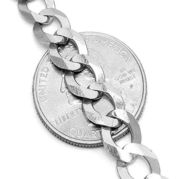 14K White Gold Solid Miami Cuban Chain 8MM