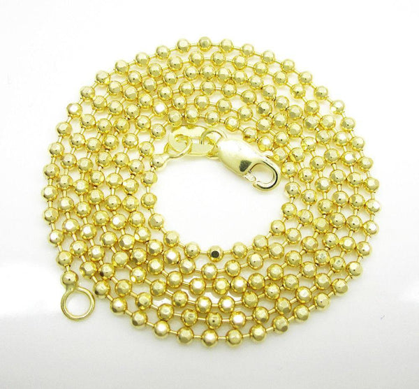 10K Yellow Gold Plain Dog Tag Chain 2MM - Gold Americas