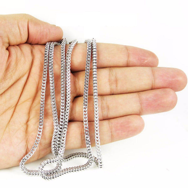 14K White Gold Solid Diamond Cut Franco Chain 5.3MM - Gold Americas