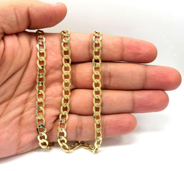 10K Yellow Gold Hollow Cuban Chain 6.5MM