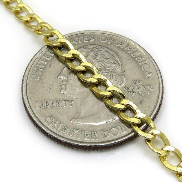 10K Yellow Gold Hollow Cuban Chain 3.5MM