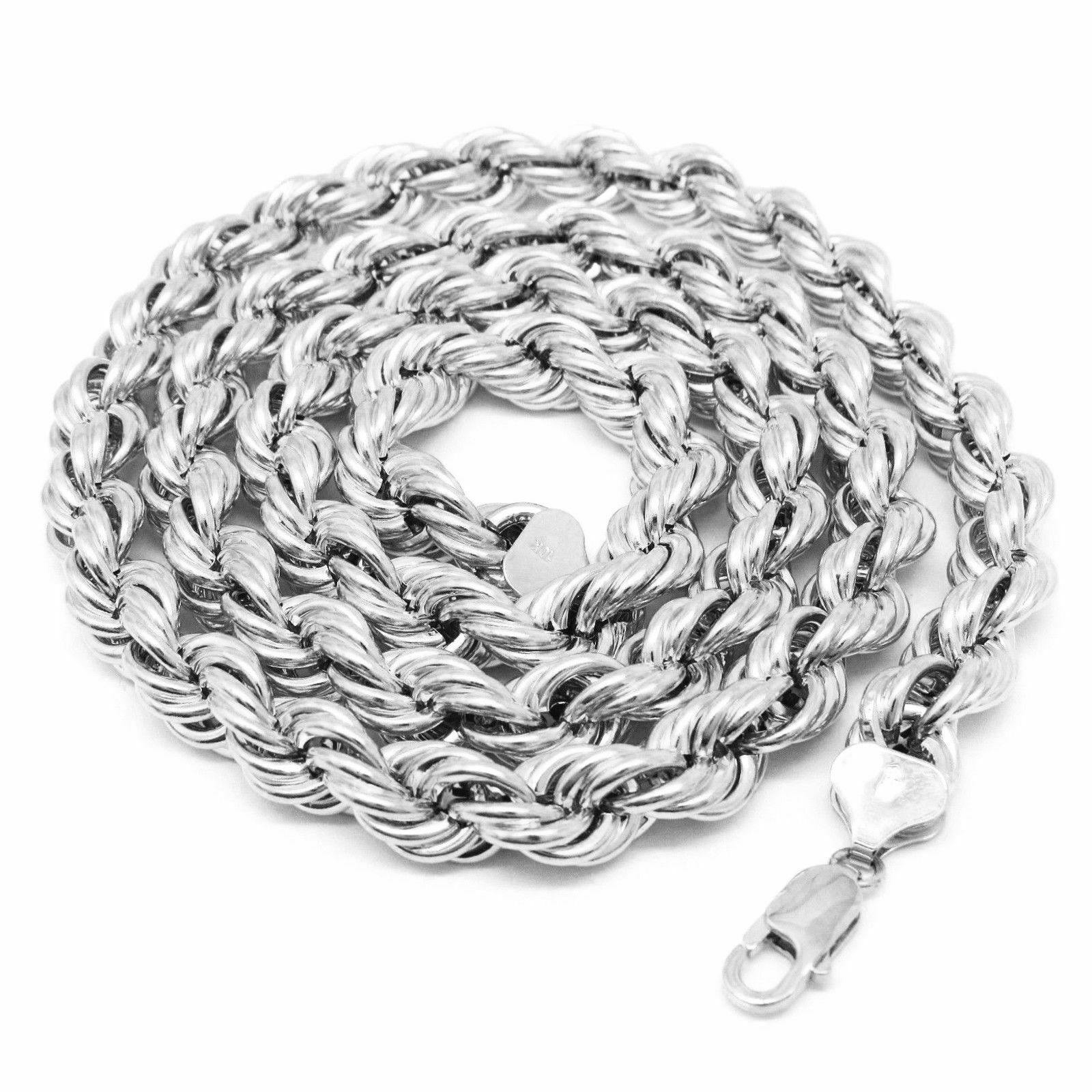 925 Captivating Sterling Silver 10MM Rope Chain Necklace, GA