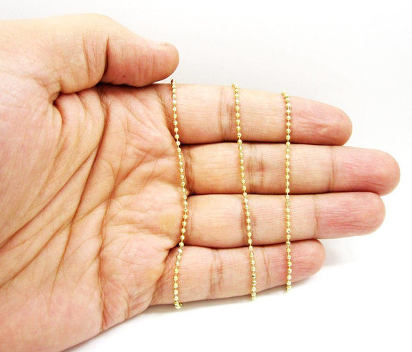 14K Yellow Gold Plain Dog Tag Chain 1.8MM - Gold Americas