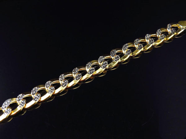 10K Yellow Gold Pave Cuban Chain 11MM
