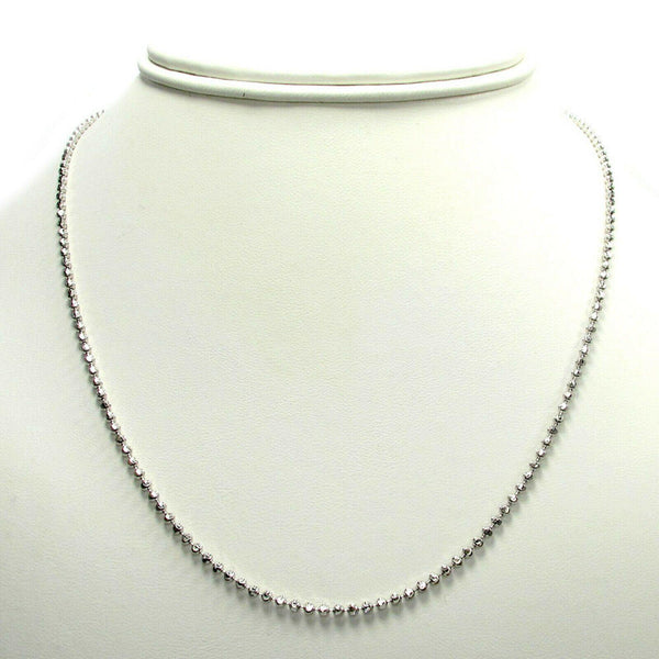 14K White Gold Solid Diamond Cut Moon Chain 2.5MM 18
