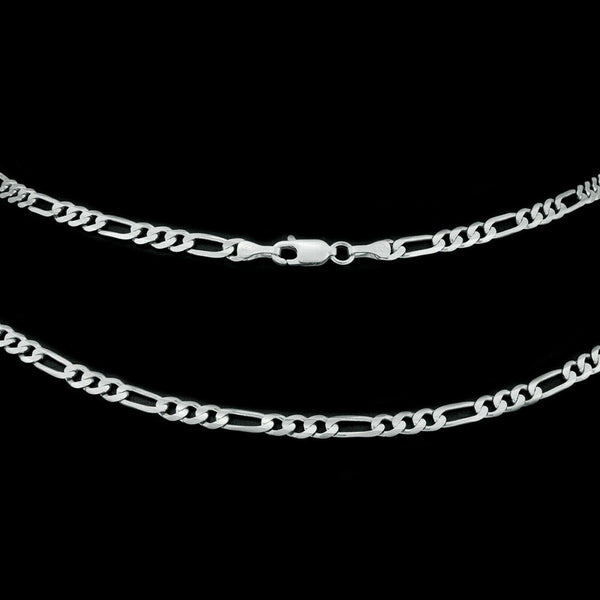 14K White Gold Hollow Figaro Chain 5MM - Gold Americas