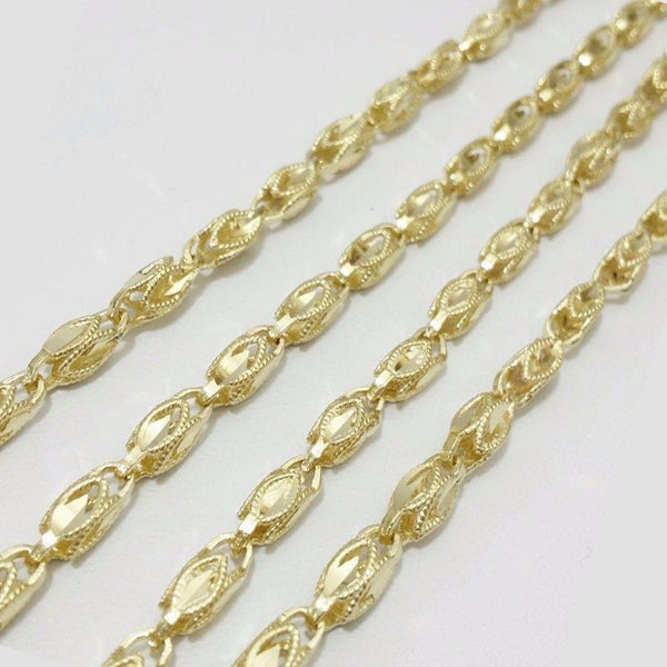 10K Yellow Gold Hollow Turkish Chain 4MM