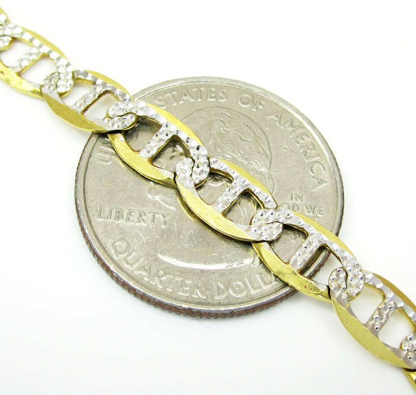 10K Yellow Gold Pave Mariner Chain 9MM
