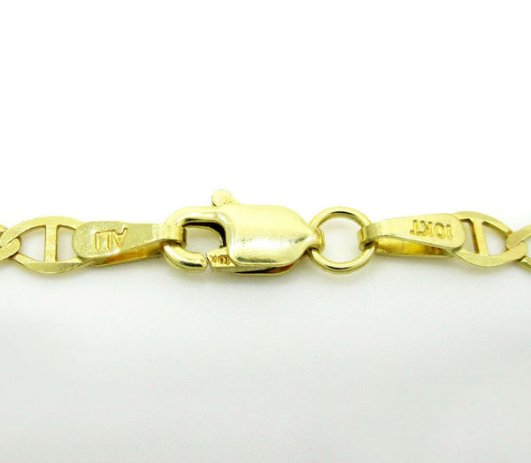10K Yellow Gold Flat Mariner Chain 5MM