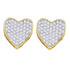 10K Yellow Gold Round Diamond Heart Cluster Earrings 1/3 Cttw - Gold Americas