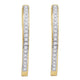 10K Yellow Gold Round Diamond Single Row Hoop Earrings 1/10 Cttw