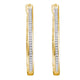 10K Yellow Gold Round Diamond Single Row Slender Hoop Earrings 1/6 Cttw