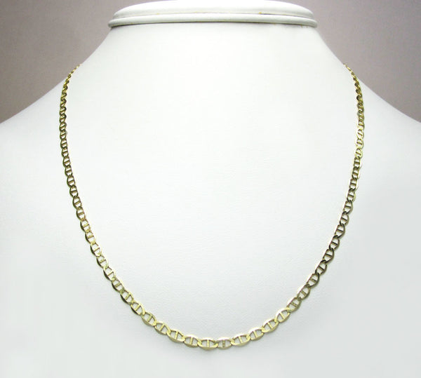 10K Yellow Gold Flat Mariner Chain 5MM