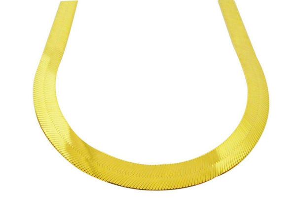 10K Yellow Gold Hollow Herringbone Chain 7MM - Gold Americas
