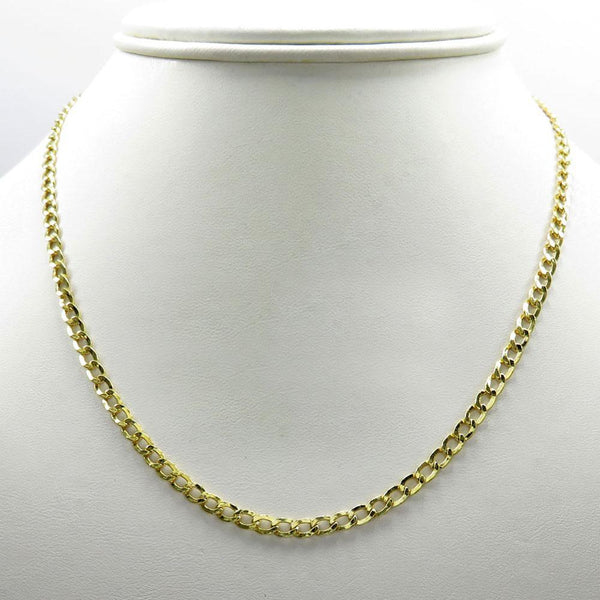 10K Yellow Gold Hollow Cuban Chain 2MM