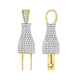 Yellow Tone Sterling Silver Round CZ Two Pin Charm Pendant