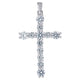 925 Sterling Silver Cubic Zirconia CZ Cross Unisex Pendant Charm
