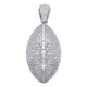 Sterling Silver  Round Cubic Zirconia CZ Football Charm Pendant