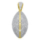 Yellow-tone Sterling Silver  Round Cubic Zirconia CZ Football Charm Pendant