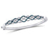 Sterling Silver Womens Round BlueDiamond Braided Bangle Bracelet 3/4 Cttw