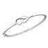 Sterling Silver Womens Round Black Diamond Bangle Bracelet 1/10 Cttw