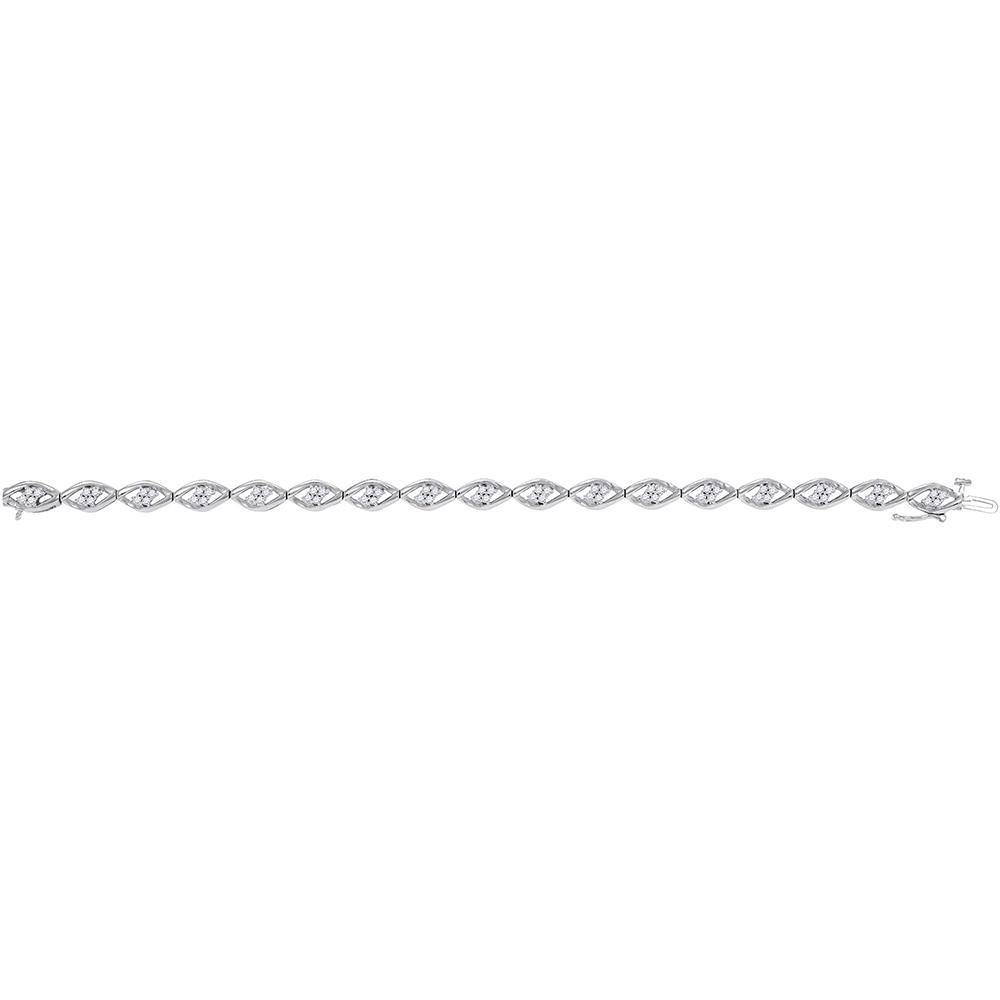 10K White Gold Diamond Fashion Bracelet 1.00 Cttw - Gold Americas