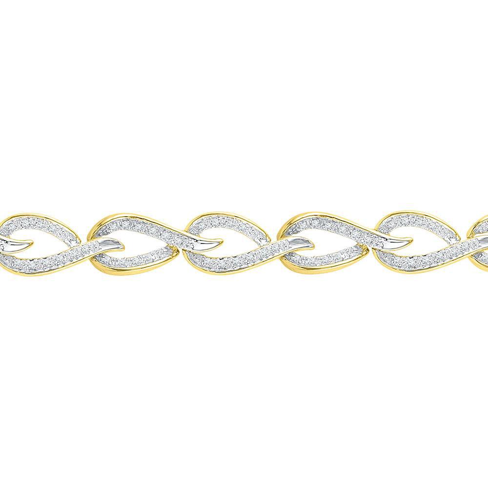 10K Yellow Gold Diamond Fashion Link Bracelet 3/4 Cttw