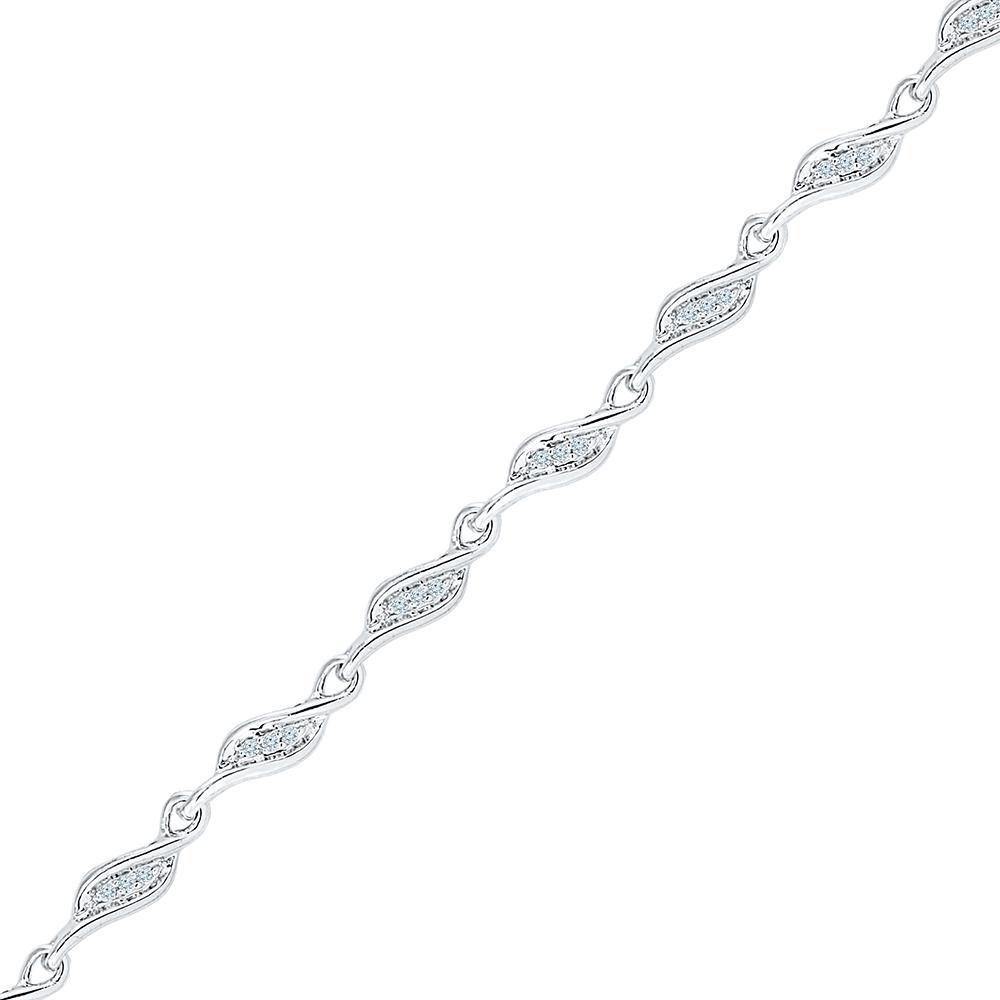 Gold Diamond 3-stone Link Fashion Bracelet