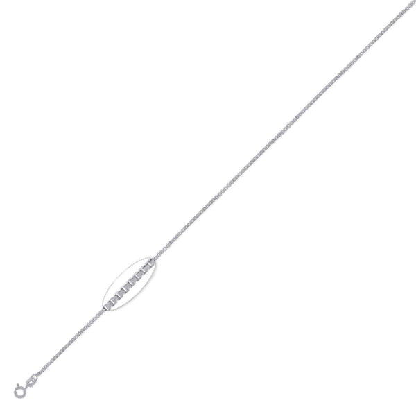 925 Sterling Silver 1.5mm Rhodium Plated Pendant Bracelet  10" Unisex - Gold Americas