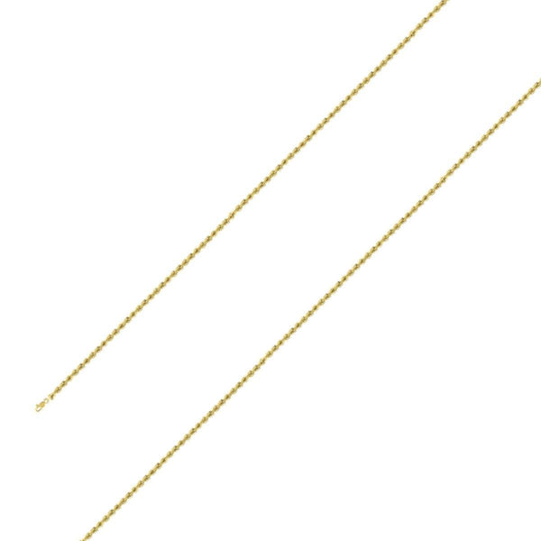 925 Sterling Silver 1.5mm Yellow Gold Plated Rope Chain Size- 7" - Gold Americas