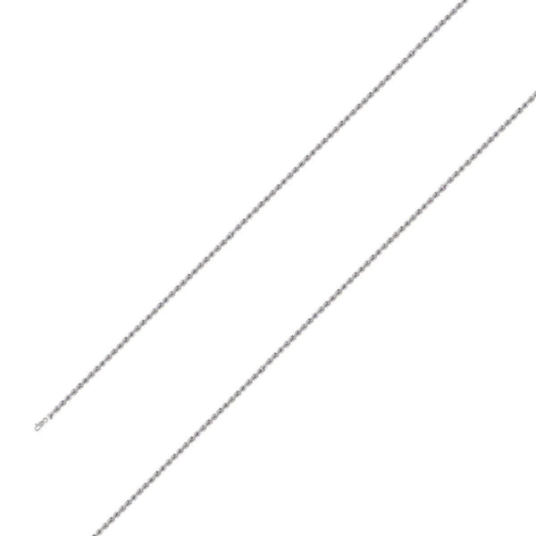 925 Sterling 1.5mm Silver Rhodium Plated Rope Chain Size- 8" - Gold Americas