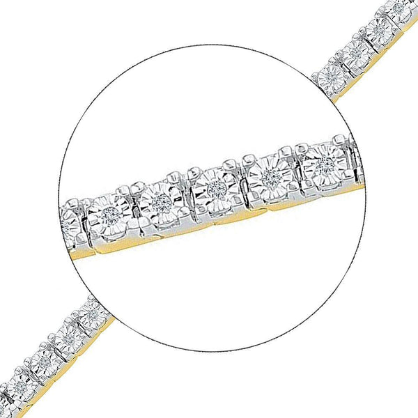 10K Yellow Gold Diamond Miracle Fashion Bracelet 1/4 Cttw
