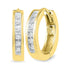 10K Yellow Gold Round Diamond Hoop Earrings 1/8 Cttw - Gold Americas
